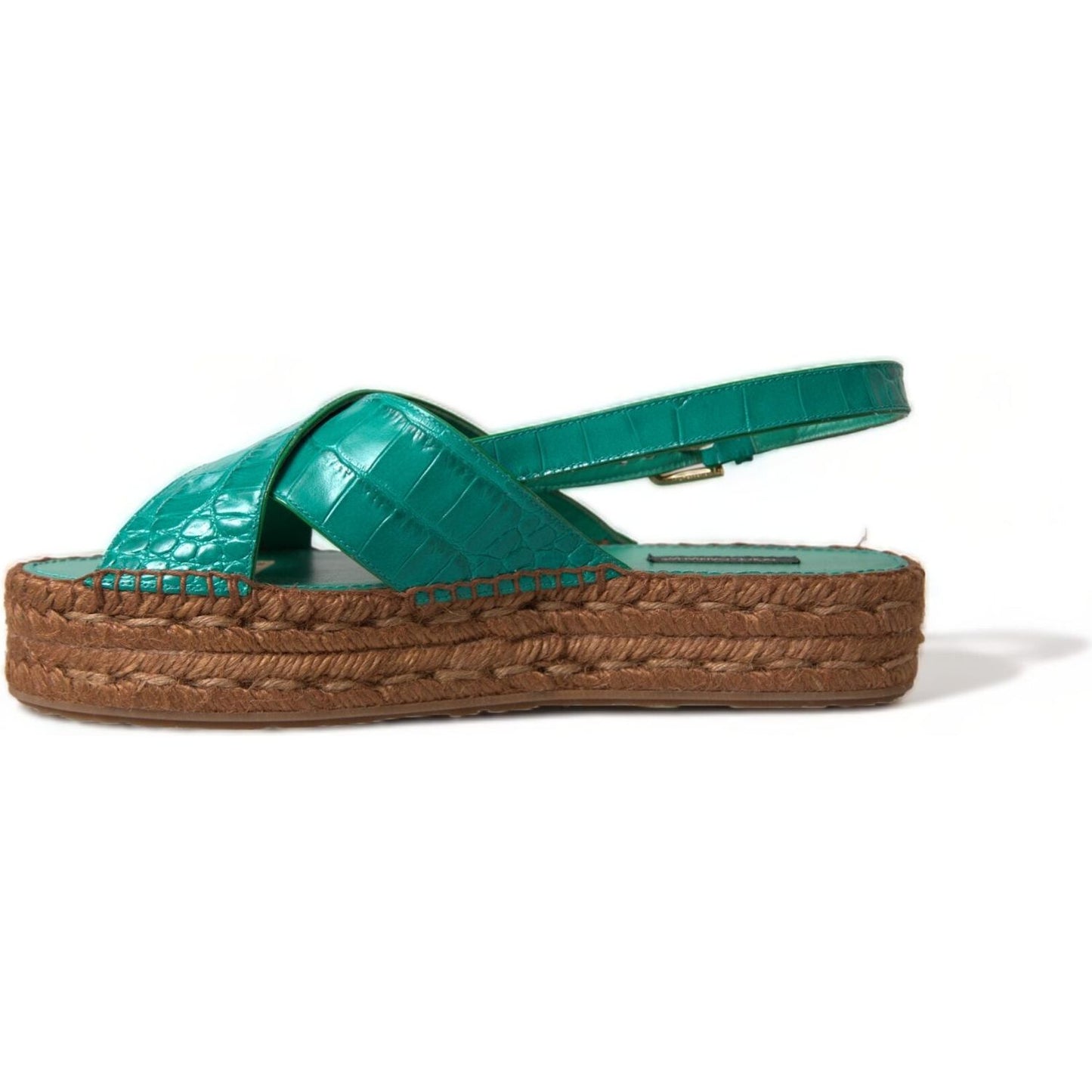 Dolce & Gabbana Elegant Green Espadrille Platform Sandals Dolce & Gabbana Dark Olive Green