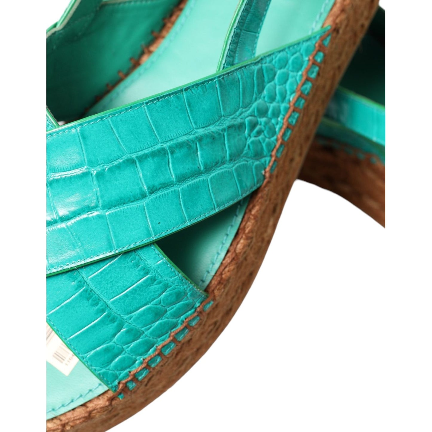 Dolce & Gabbana Elegant Green Espadrille Platform Sandals Dolce & Gabbana Light Sea Green