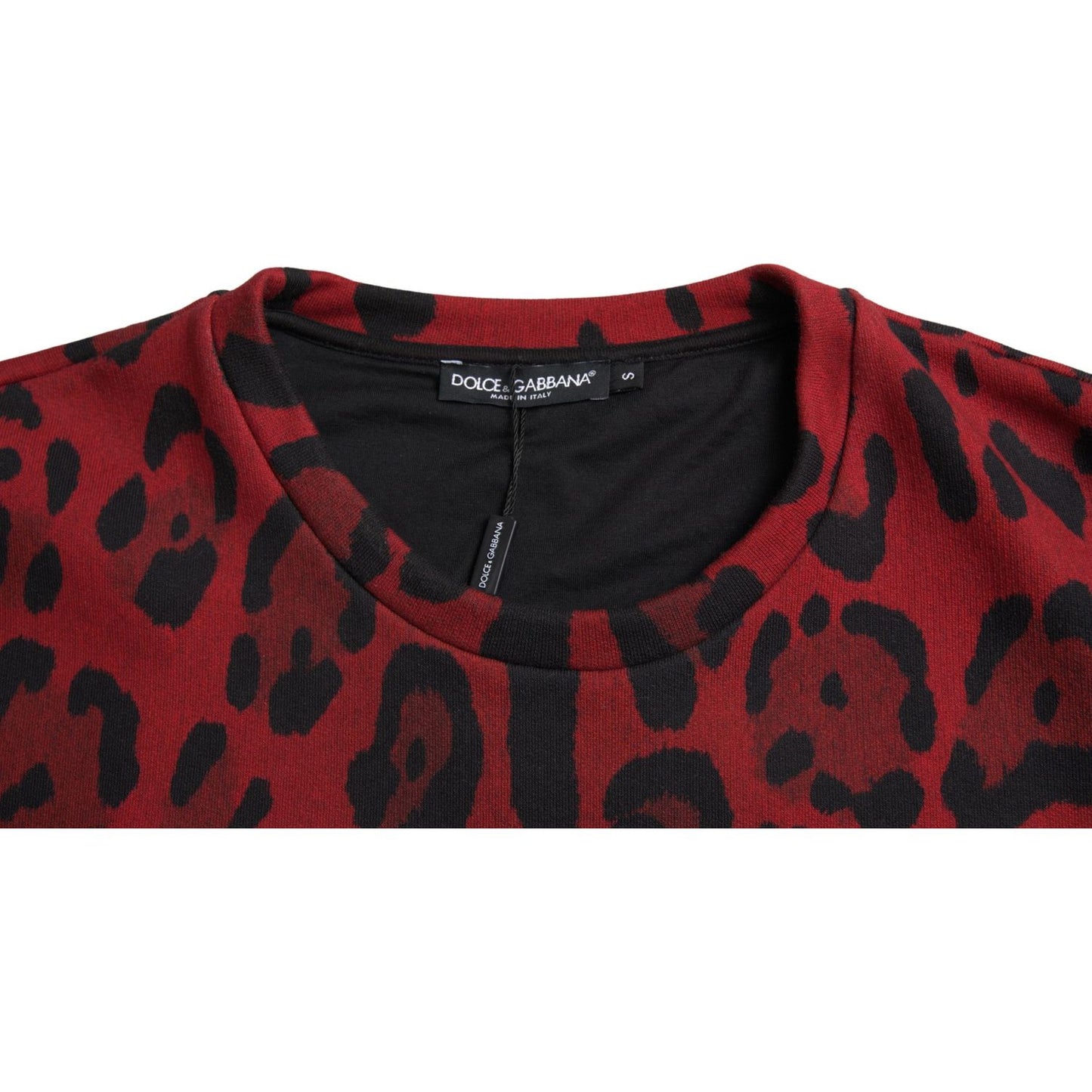 Dolce & Gabbana Red Leopard Print Cotton Tank Top Dolce & Gabbana Black