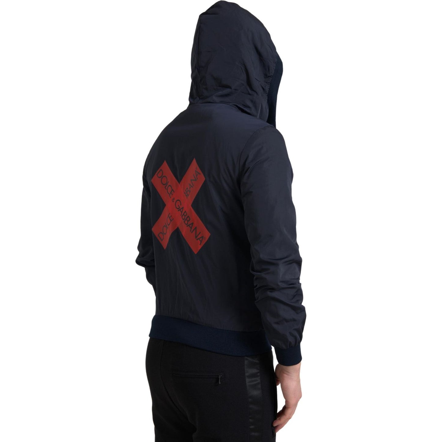 Dolce & Gabbana Elegant Blue Hooded Sweatshirt with Zip Closure Dolce & Gabbana Black