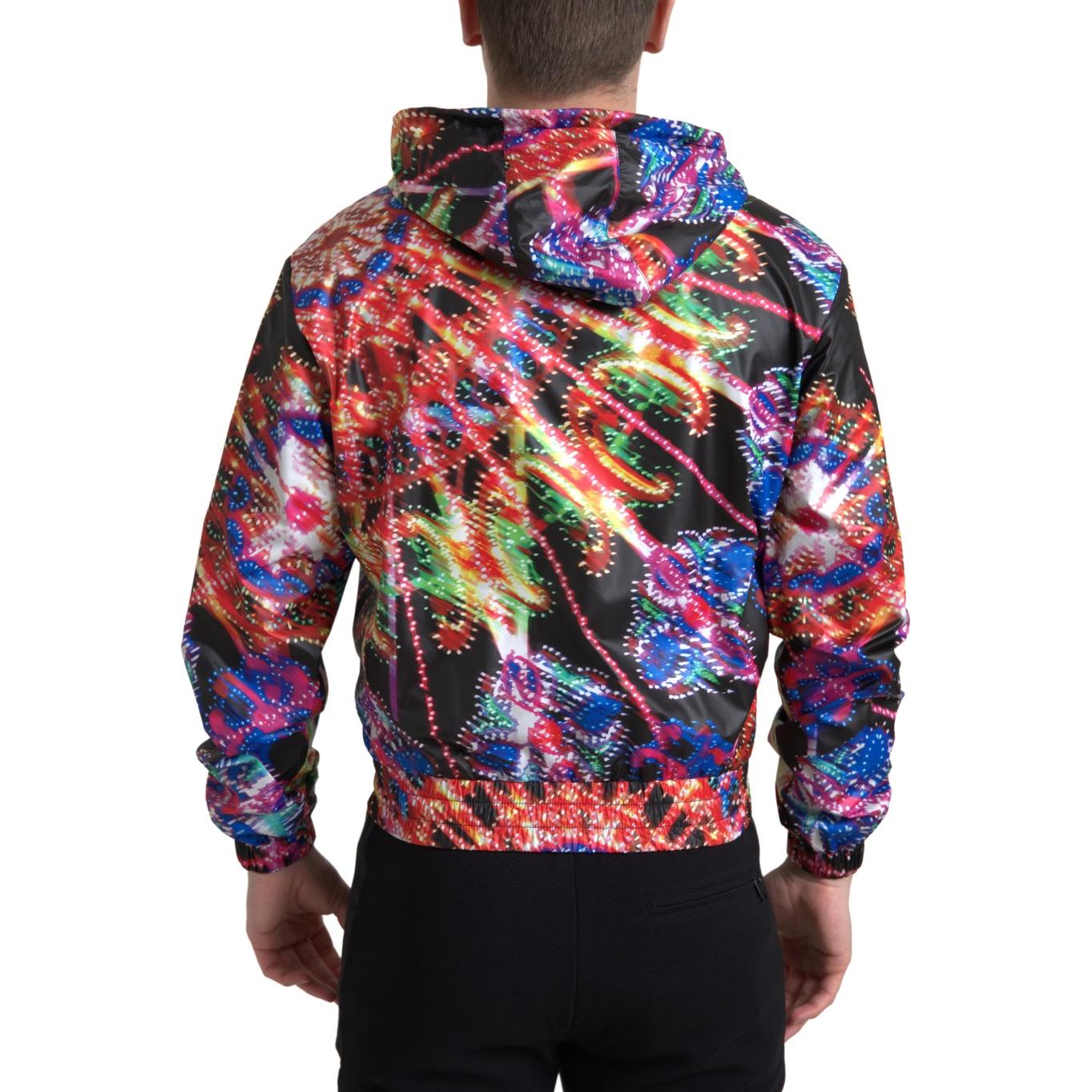 Dolce & Gabbana Multicolor Full Zip Hooded Sweater Dolce & Gabbana Dark Slate Gray