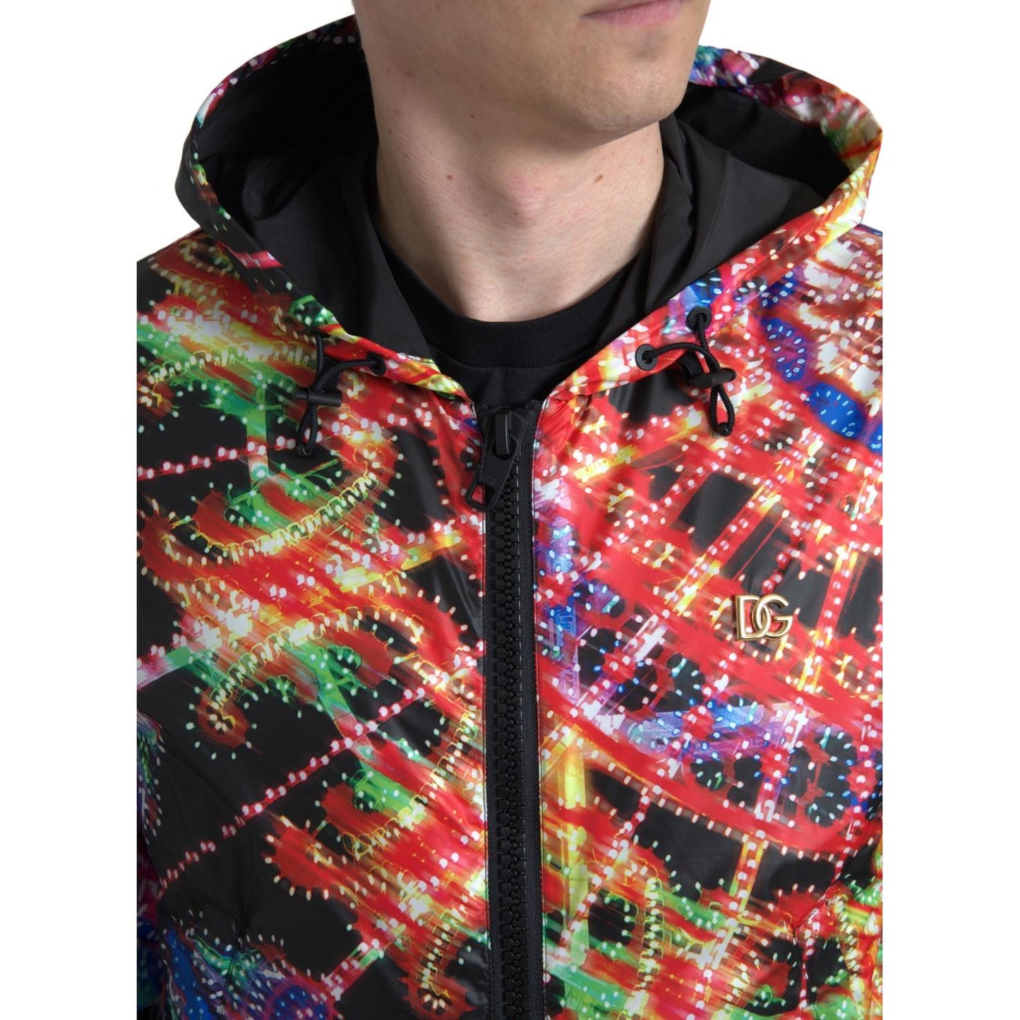 Dolce & Gabbana Multicolor Full Zip Hooded Sweater Dolce & Gabbana Dark Slate Gray