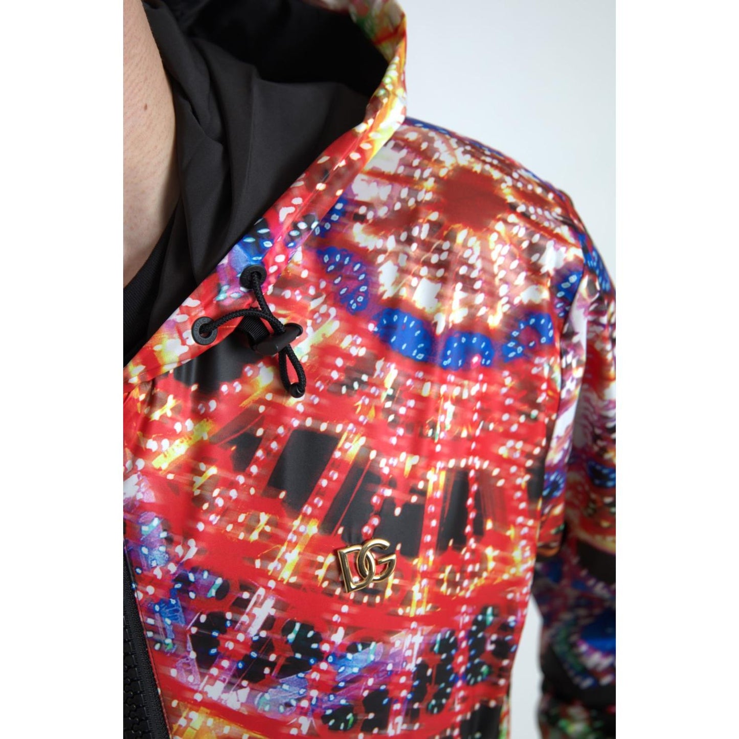 Dolce & Gabbana Multicolor Full Zip Hooded Sweater Dolce & Gabbana Maroon
