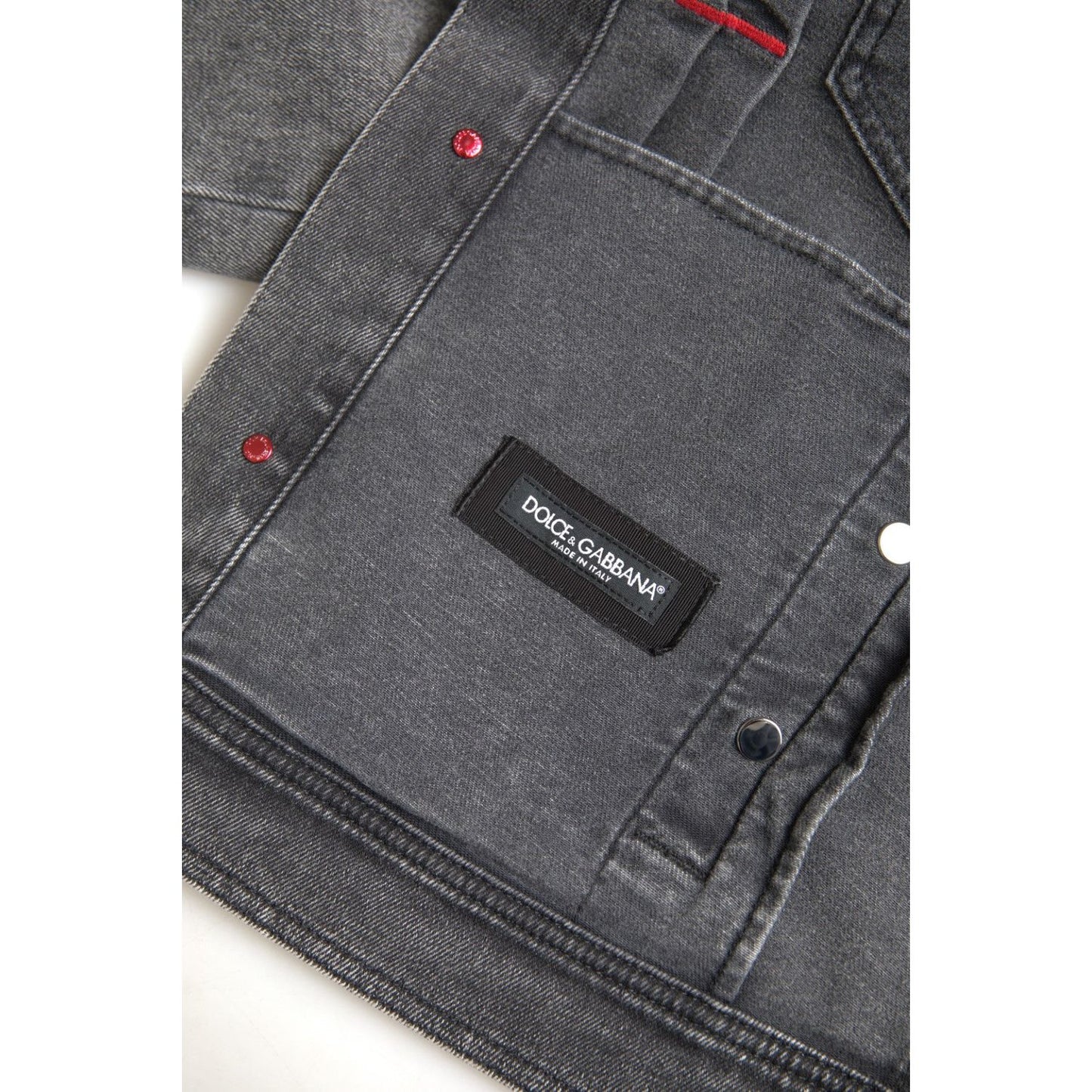 Dolce & Gabbana Elegant Gray Stretch Denim Jacket Dolce & Gabbana Dark Slate Gray