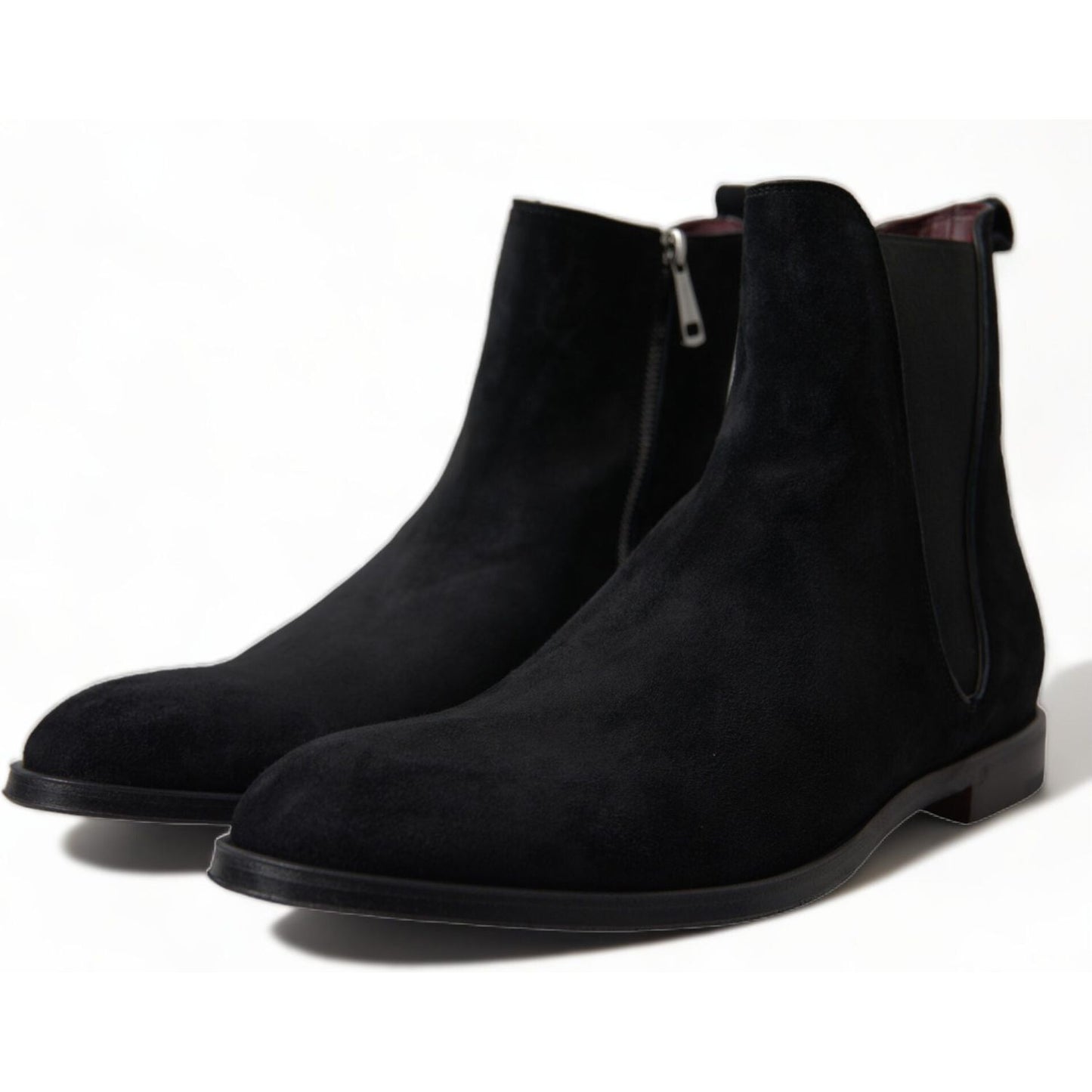 Dolce & Gabbana Elegant Black Velvet Mid-Calf Boots Dolce & Gabbana Black