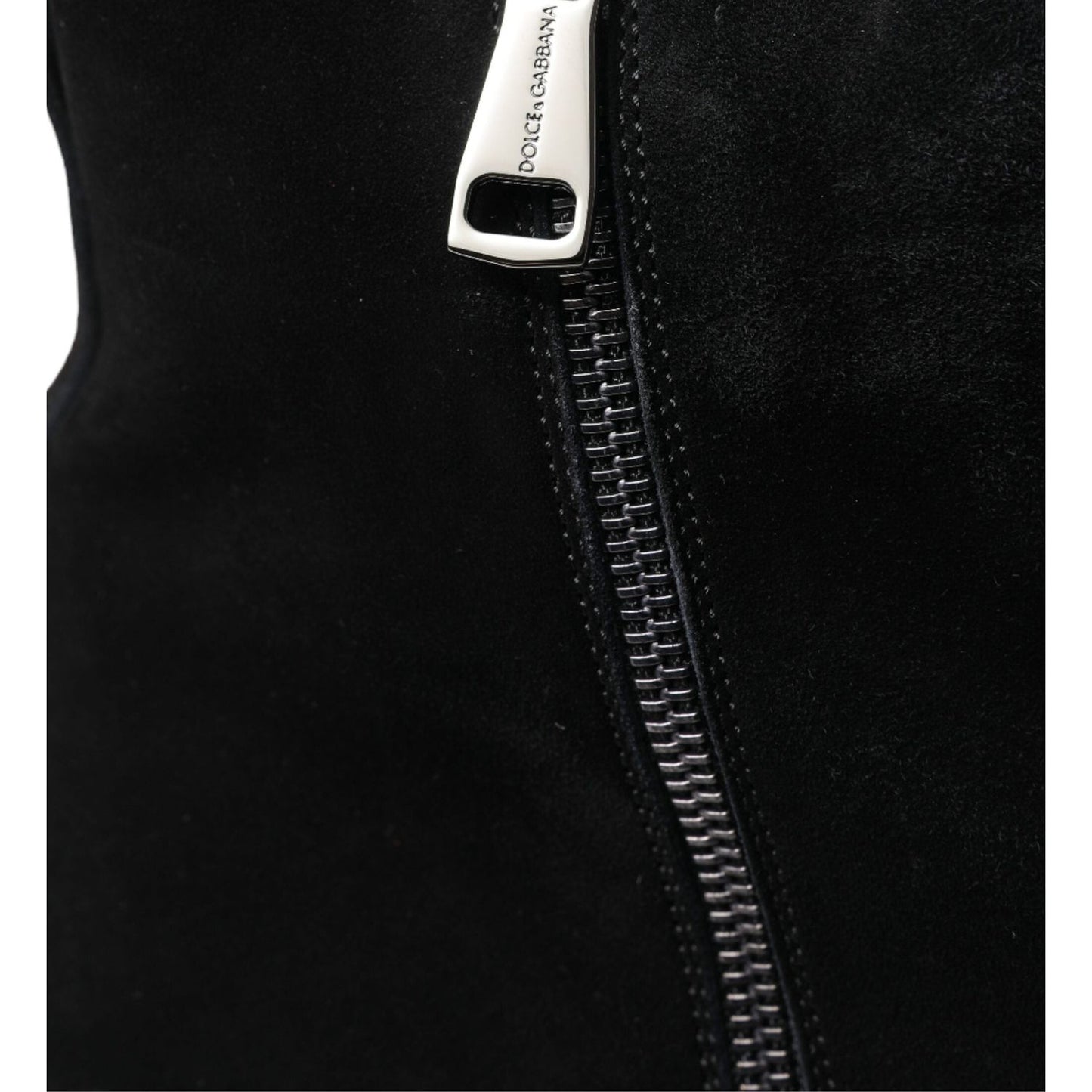 Dolce & Gabbana Elegant Black Velvet Mid-Calf Boots Dolce & Gabbana Black