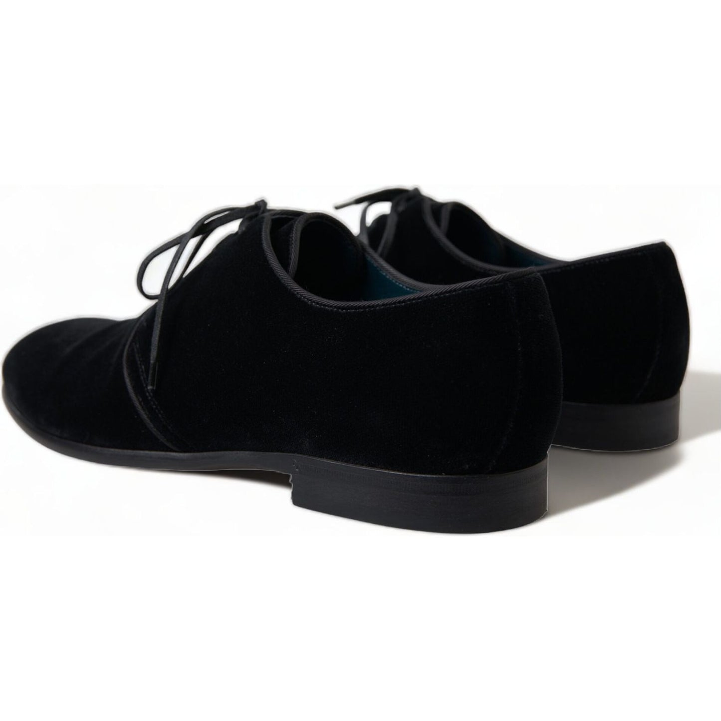 Dolce & Gabbana Elegant Black Velvet Derby Dress Shoes Dolce & Gabbana Black