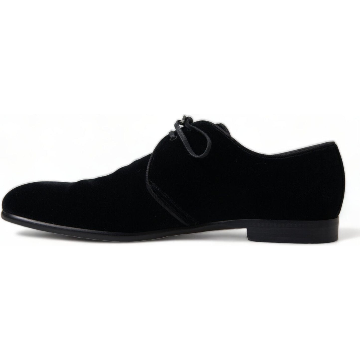 Dolce & Gabbana Elegant Black Velvet Derby Dress Shoes Dolce & Gabbana Light Gray
