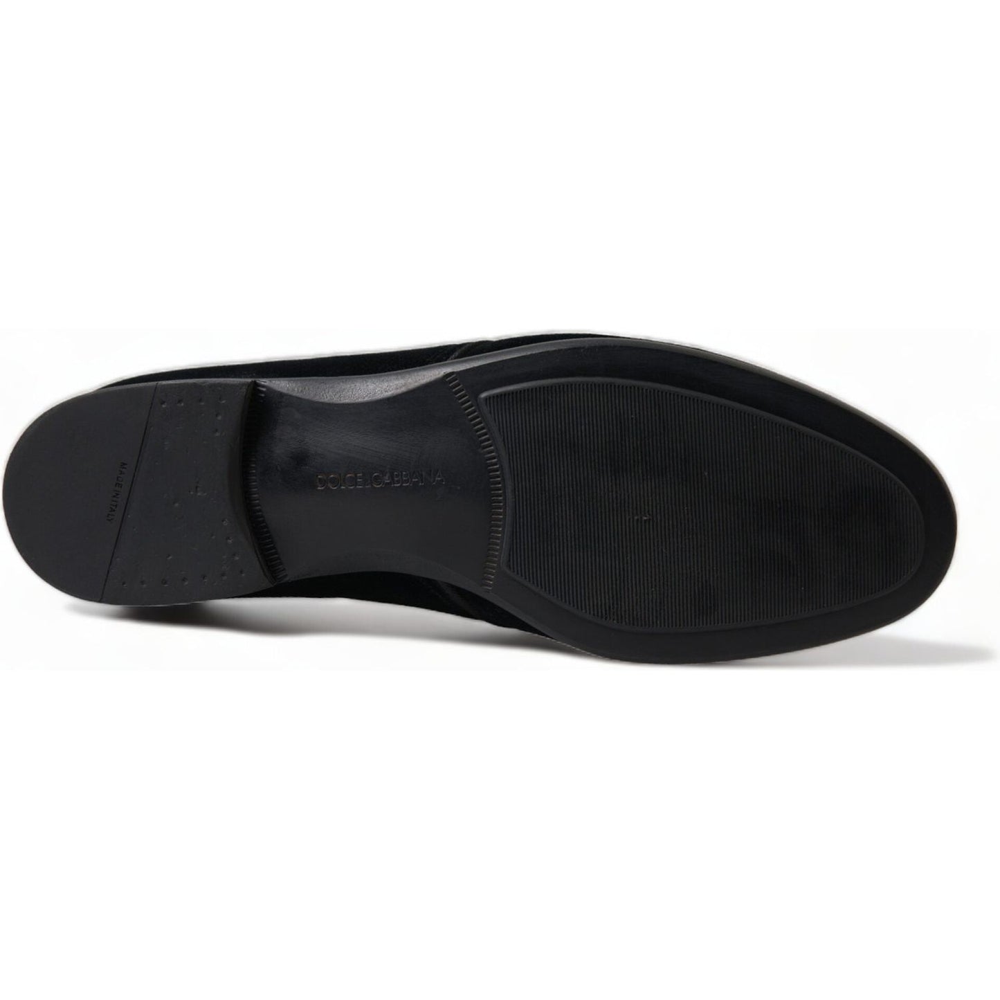 Dolce & Gabbana Elegant Black Velvet Derby Dress Shoes Dolce & Gabbana Black