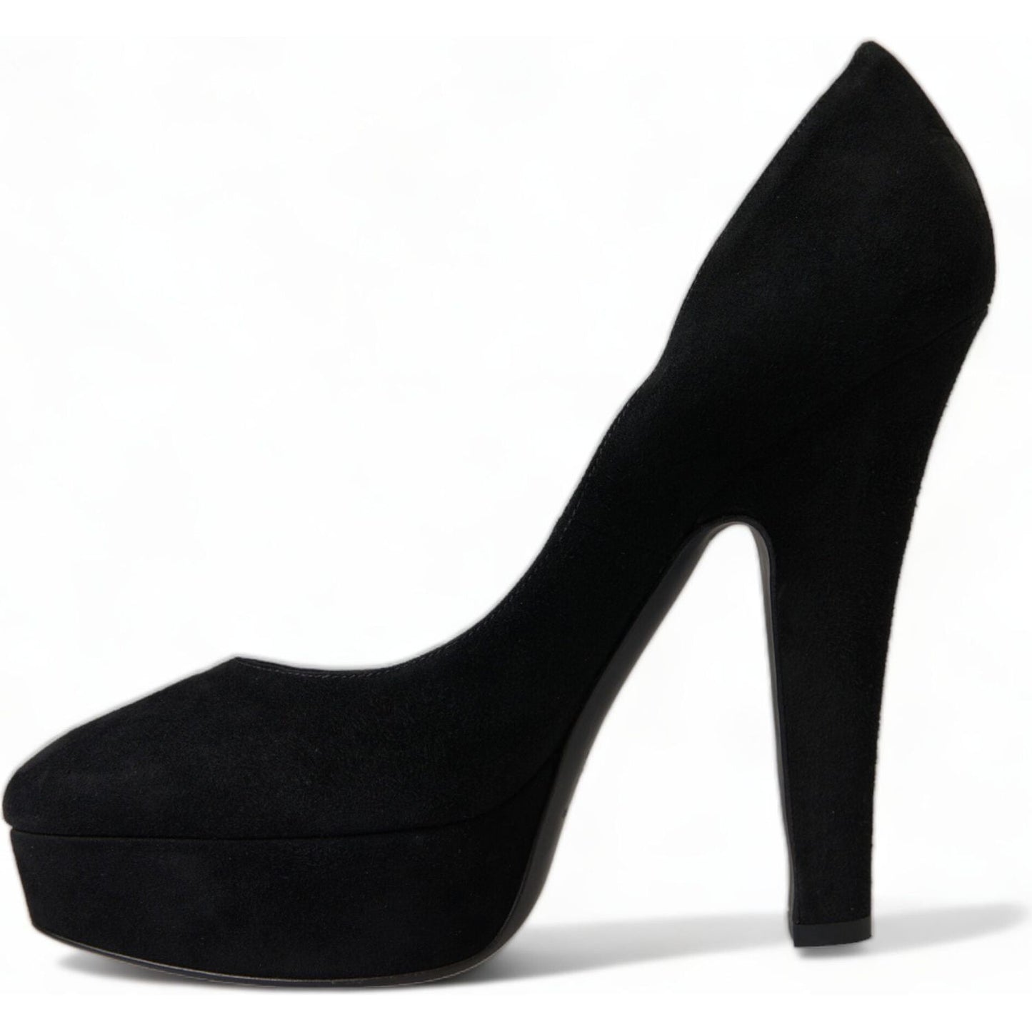 Dolce & Gabbana Black Suede Heeled Pumps Sophistication Dolce & Gabbana Light Gray