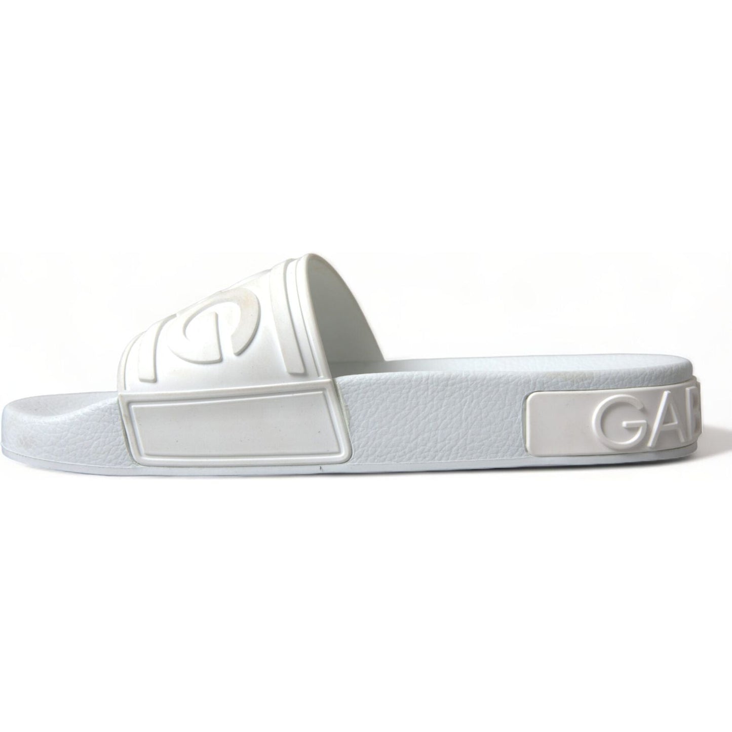 Dolce & Gabbana Elegant White Logo Slides Dolce & Gabbana Light Gray