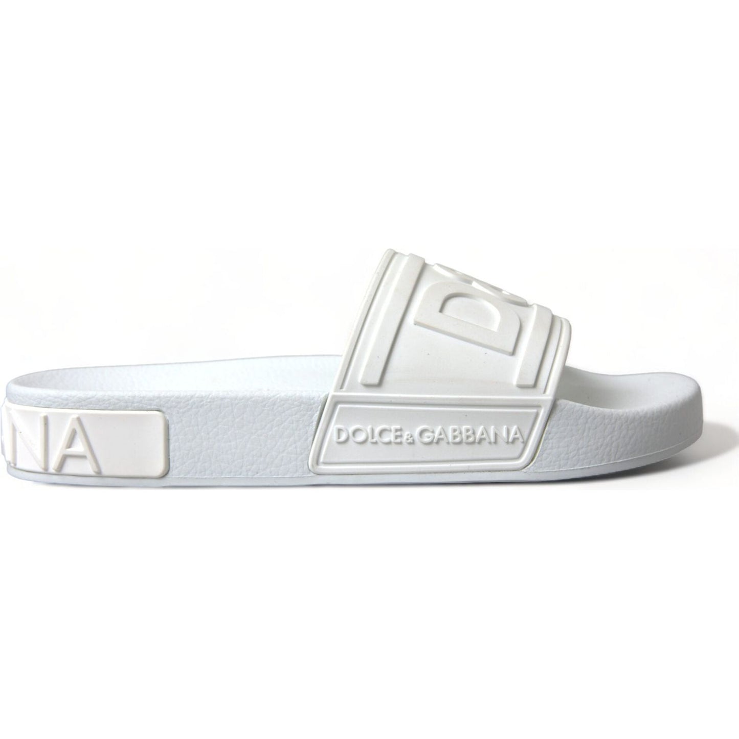 Dolce & Gabbana Elegant White Logo Slides Dolce & Gabbana Light Gray