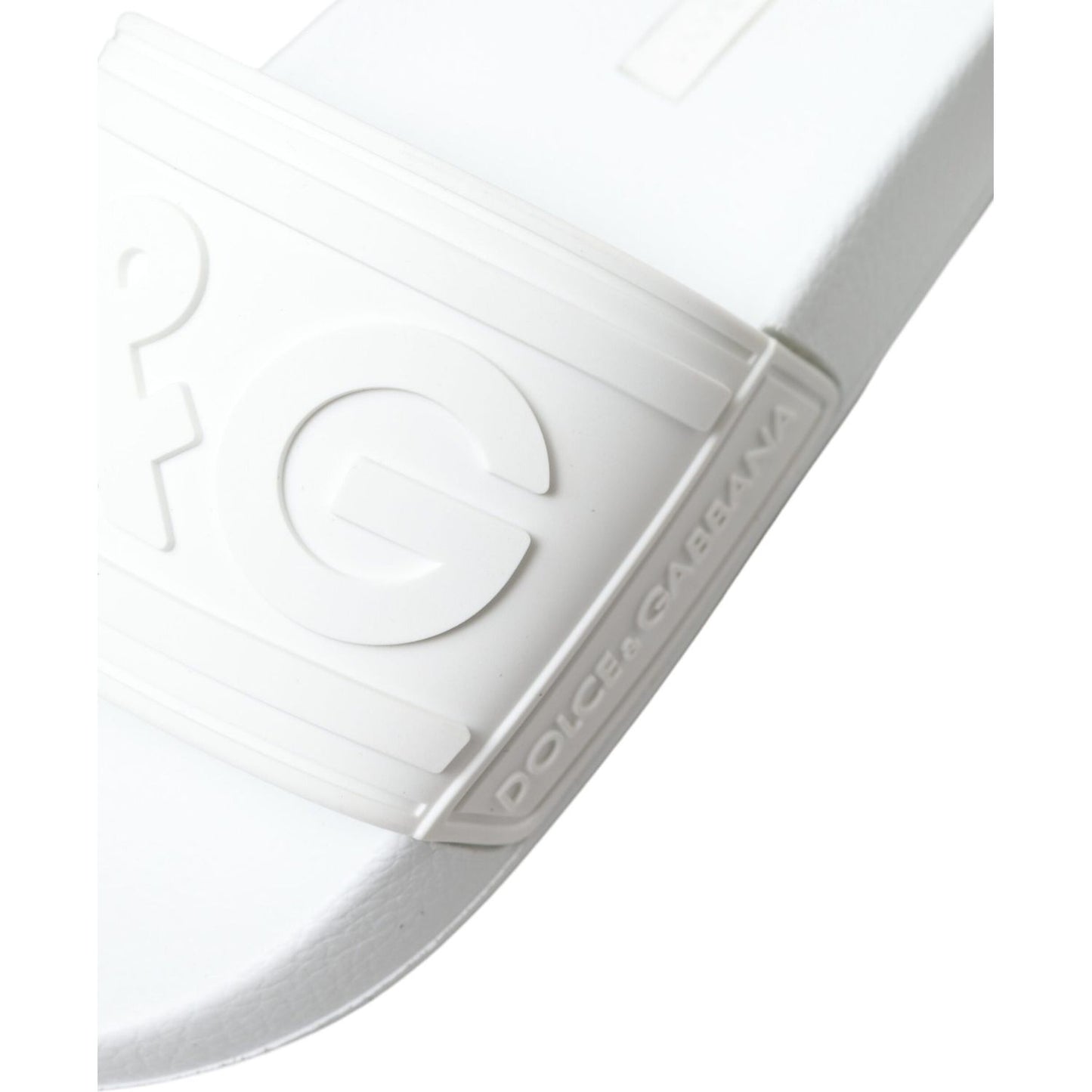 Dolce & Gabbana Elegant White Logo Slides Dolce & Gabbana White Smoke