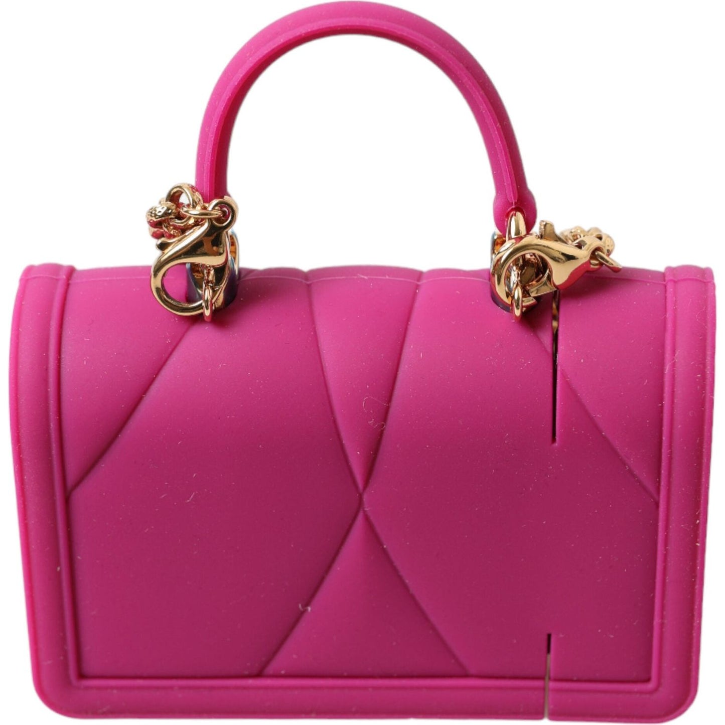 Dolce & Gabbana Chic Quilted Silicone Airpods Case - Pink & Gold Dolce & Gabbana Maroon