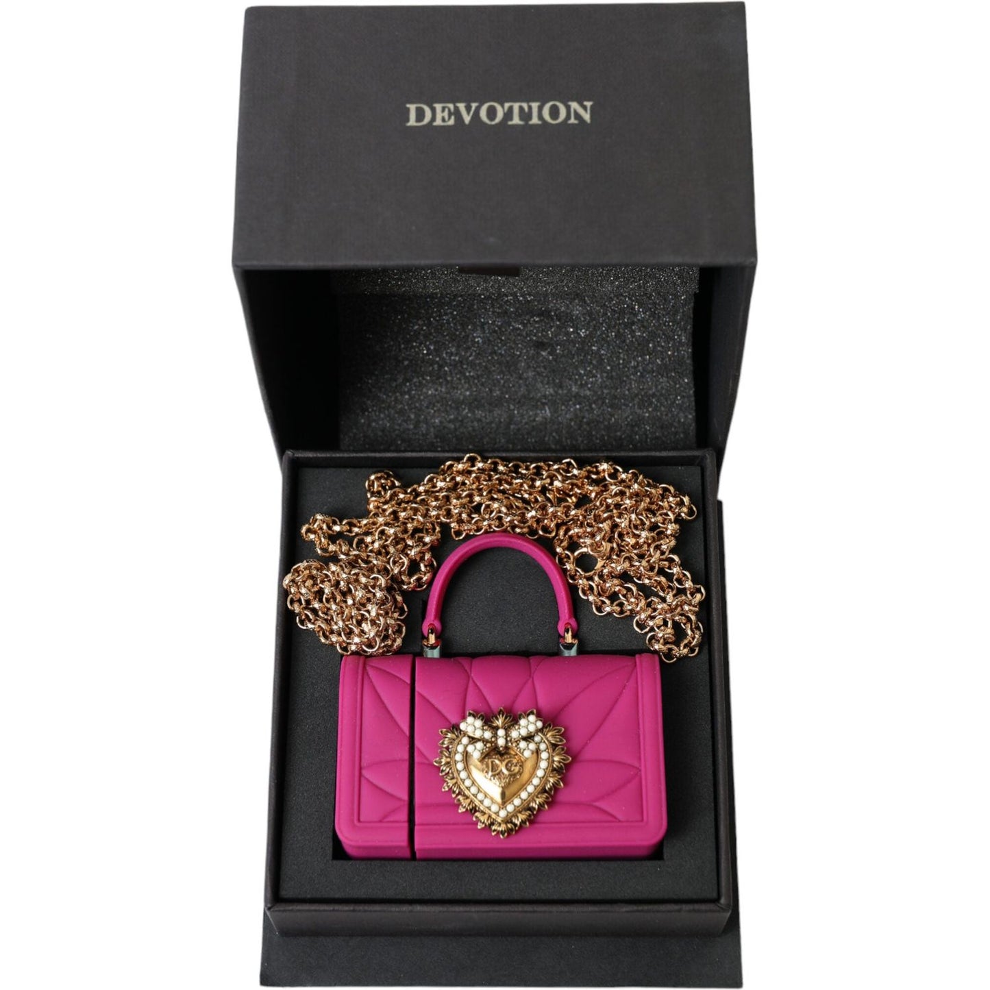 Dolce & Gabbana Chic Quilted Silicone Airpods Case - Pink & Gold Dolce & Gabbana Dark Slate Gray