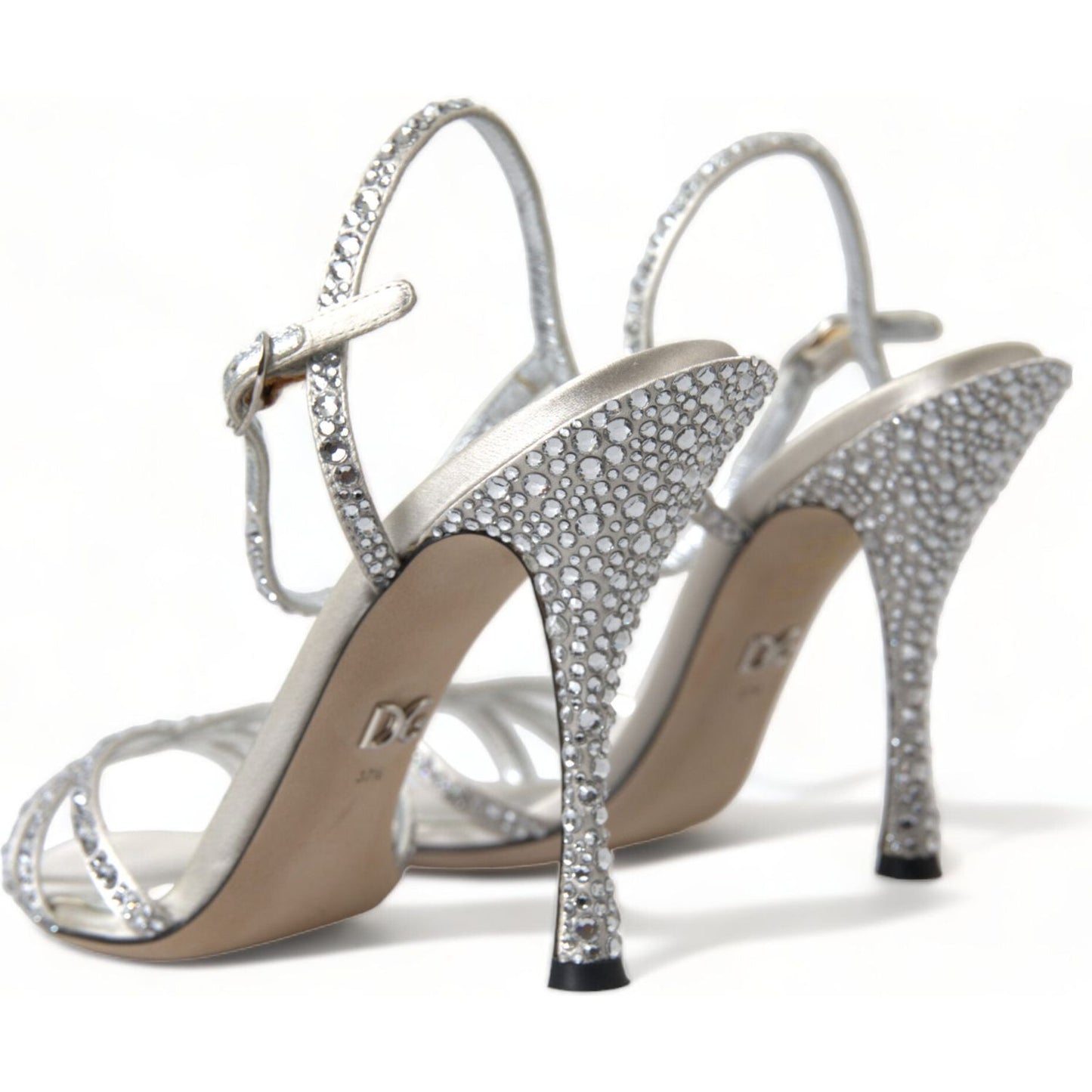 Dolce & Gabbana Elegant Crystal Embellished Heels Sandals Dolce & Gabbana Rosy Brown