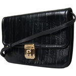 Dolce & Gabbana Black Eelskin Leather Shoulder Document Organizer Bag BAG1235