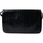 Dolce & Gabbana Black Eelskin Leather Shoulder Document Organizer Bag BAG1235