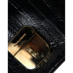 Dolce & Gabbana Black Eelskin Leather Shoulder Document Organizer Bag BAG1235