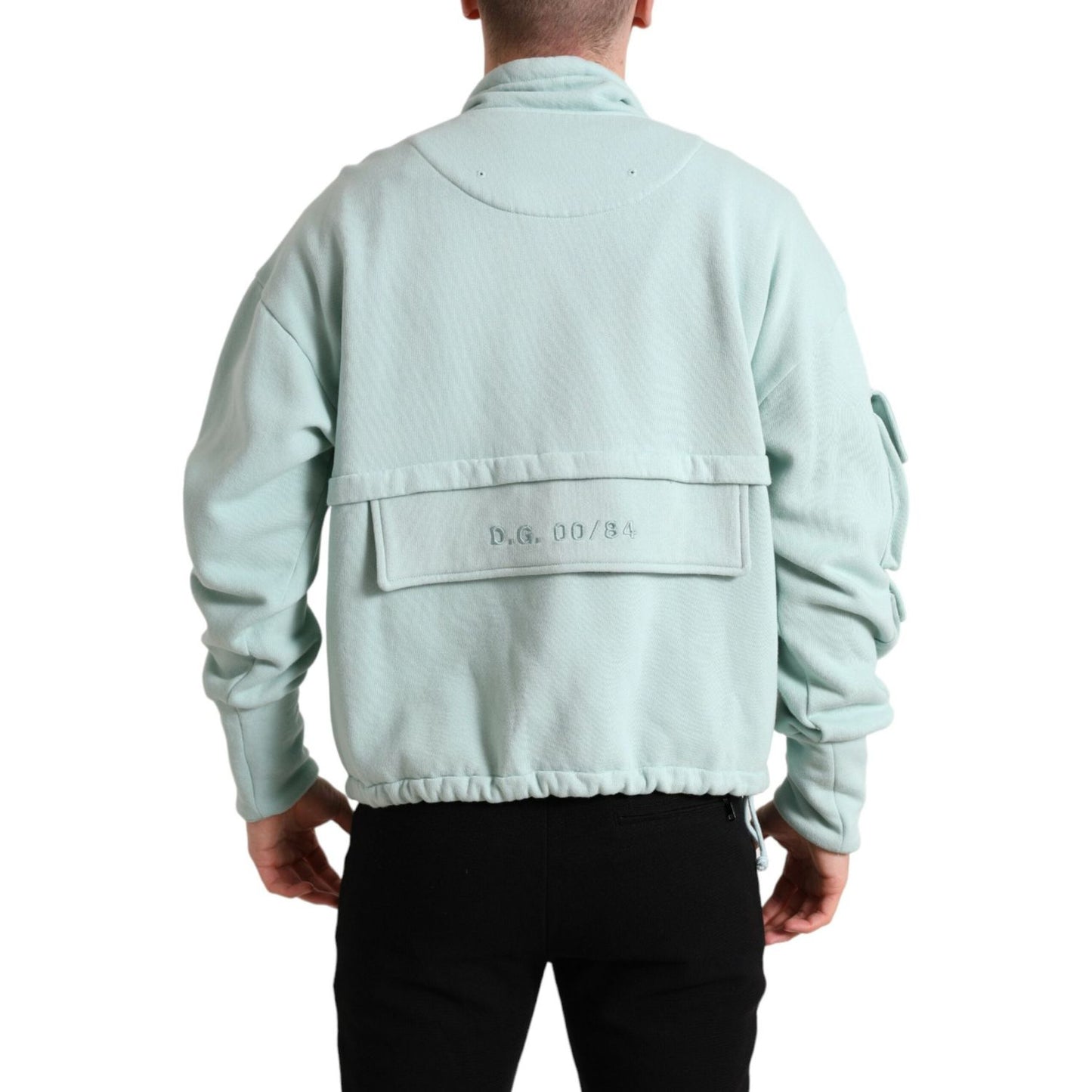 Dolce & Gabbana Chic Mint Green Pullover Sweater Dolce & Gabbana Light Gray