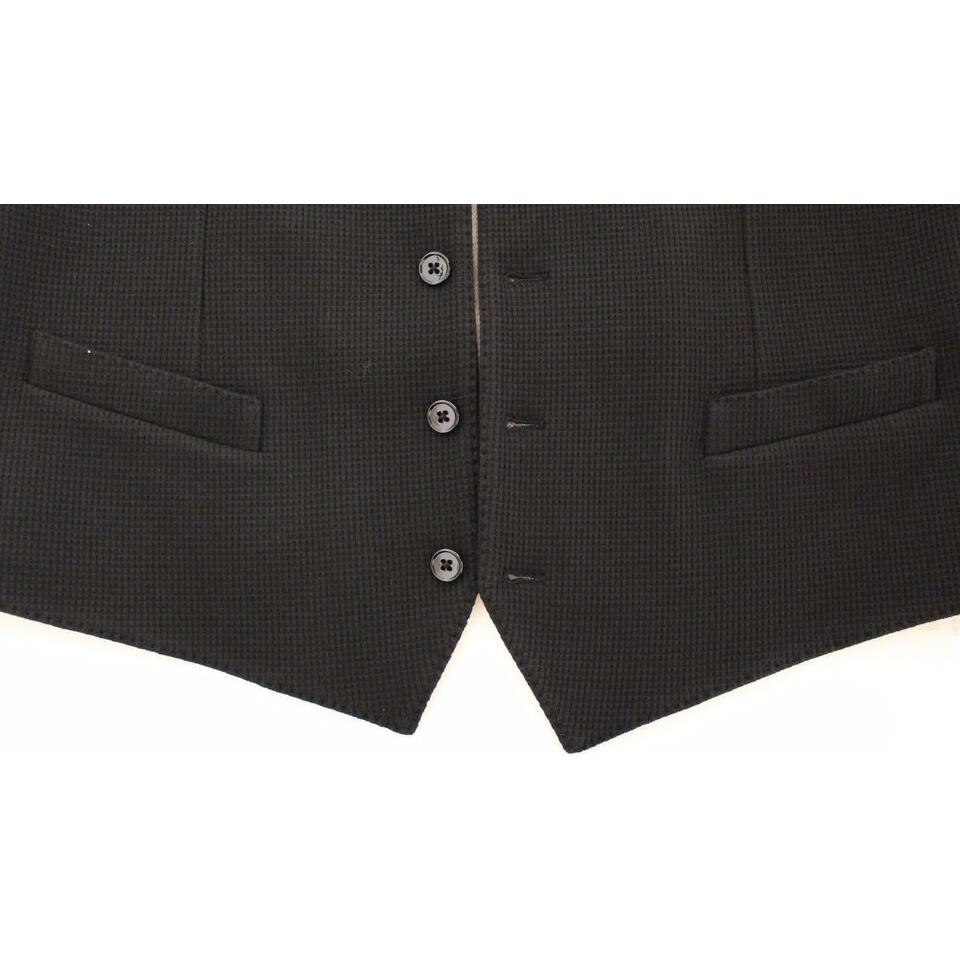 Dolce & Gabbana Elegant Black Silk Dress Vest Dolce & Gabbana Dark Slate Gray