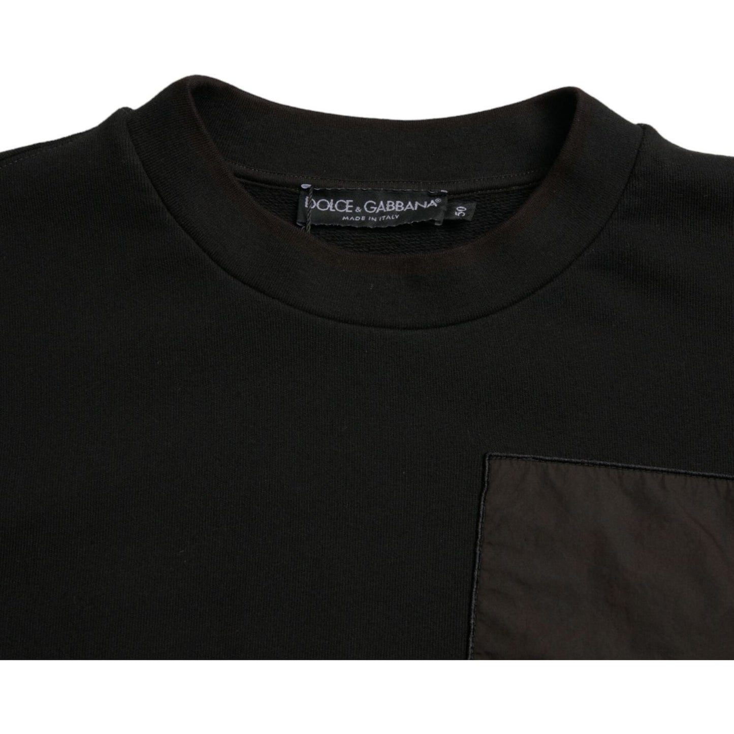 Dolce & Gabbana Elegant Crew Neck Cotton Blend Sweater Dolce & Gabbana Black