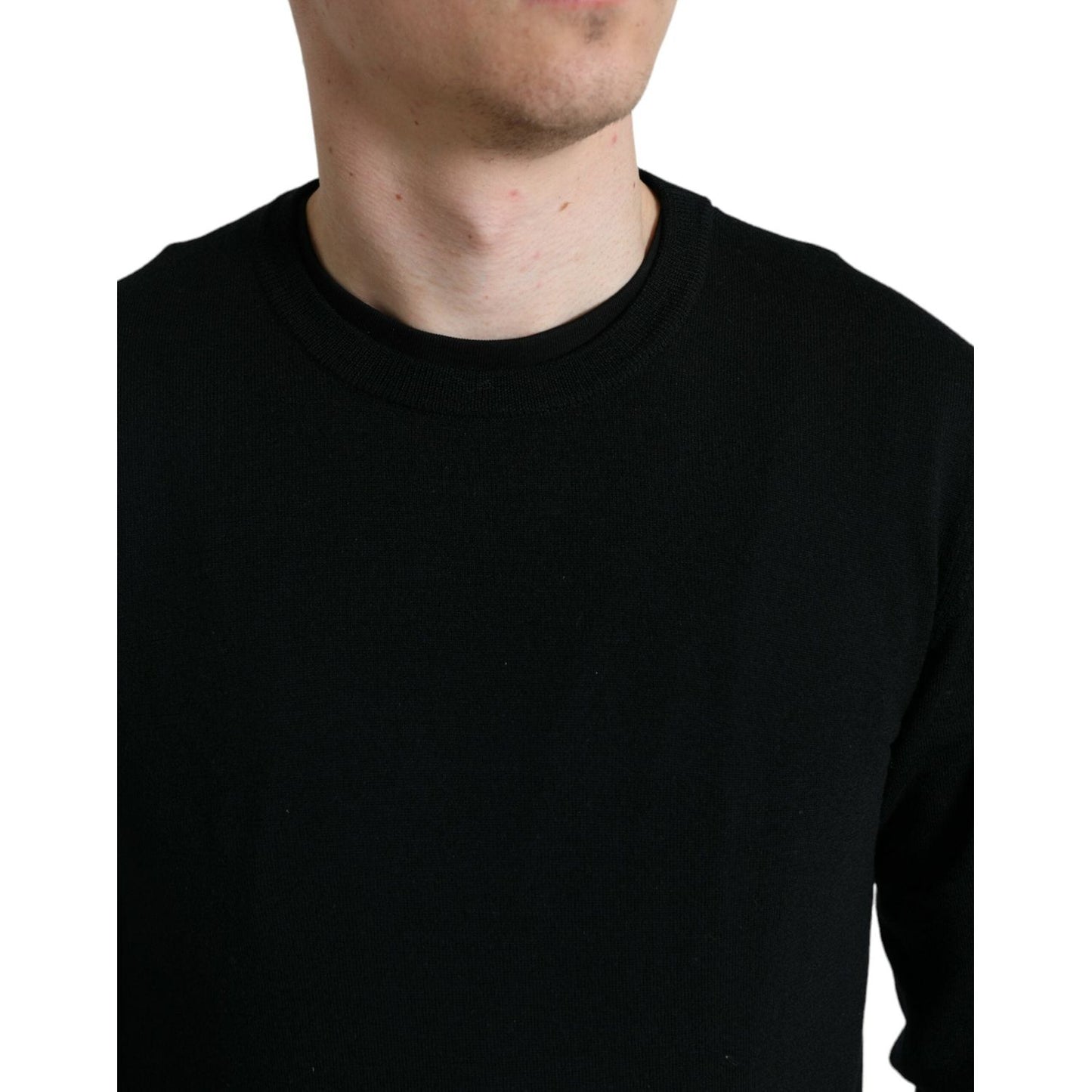 Dolce & Gabbana Stunning Black Wool Sweater Dolce & Gabbana Black