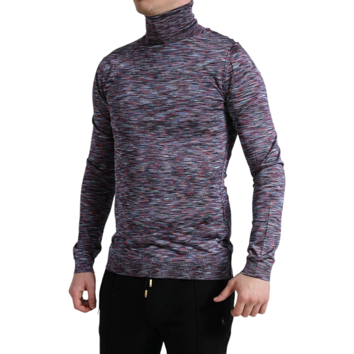 Dolce & Gabbana Elegant Turtleneck Pullover Sweater in Blue Purple Dolce & Gabbana Dark Slate Gray