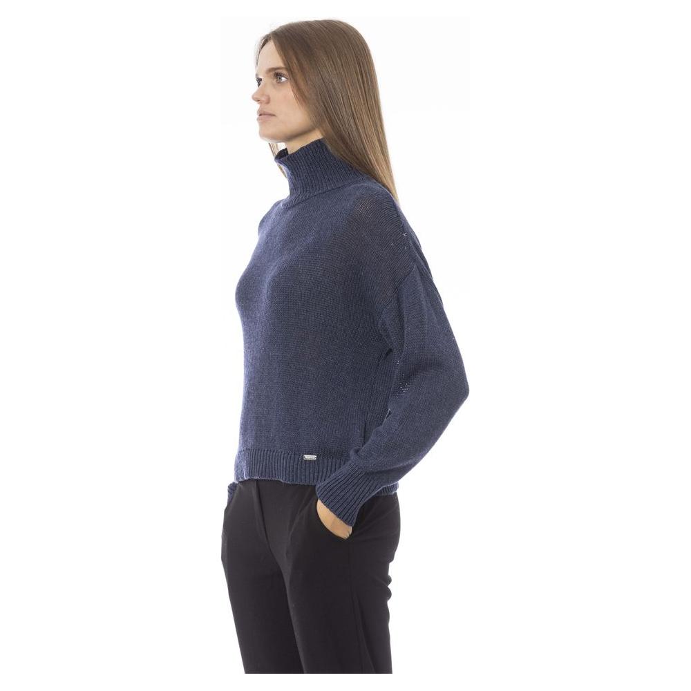 Baldinini Trend Blue Wool Women Sweater Baldinini Trend Dark Slate Gray