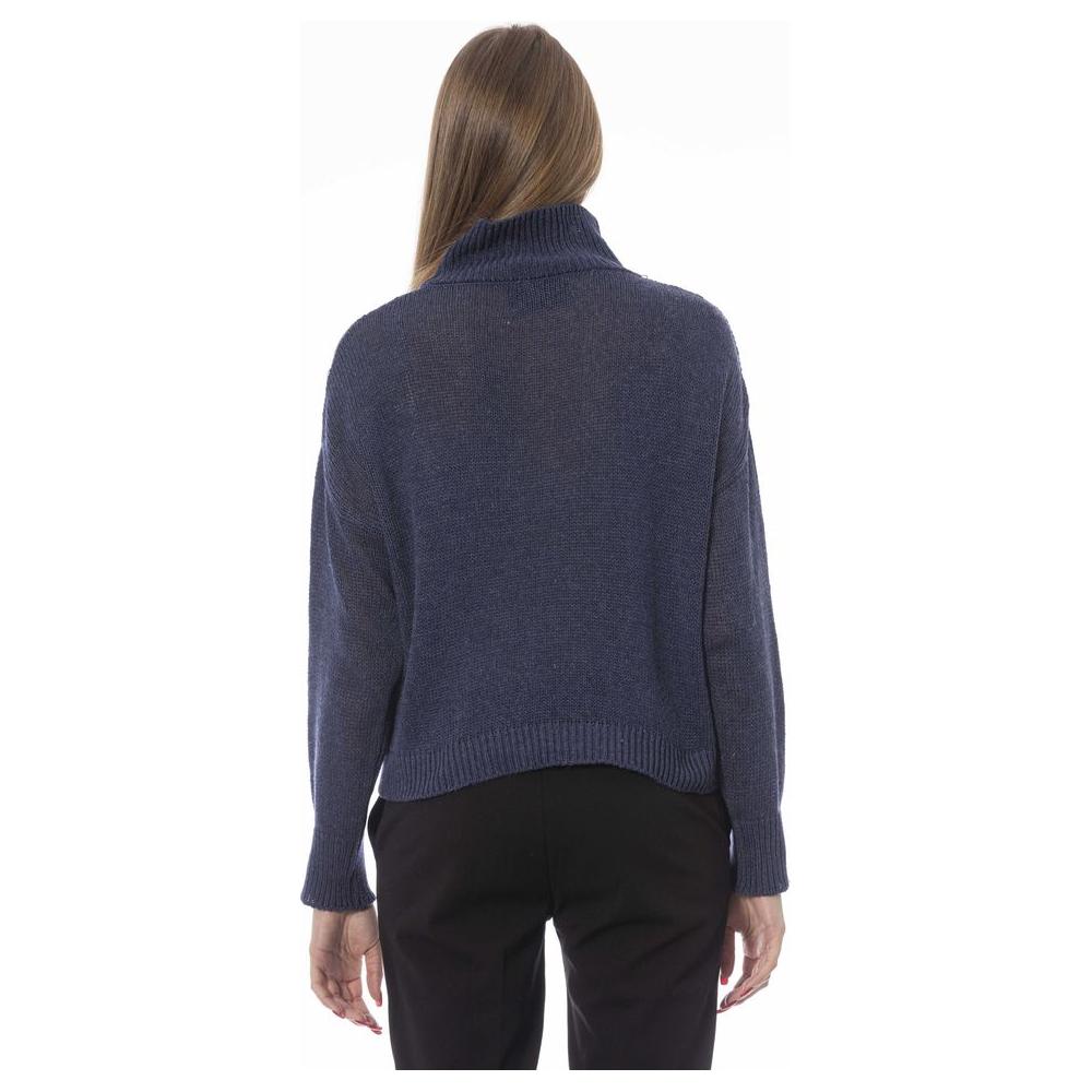 Baldinini Trend Blue Wool Women Sweater Baldinini Trend Dark Slate Gray