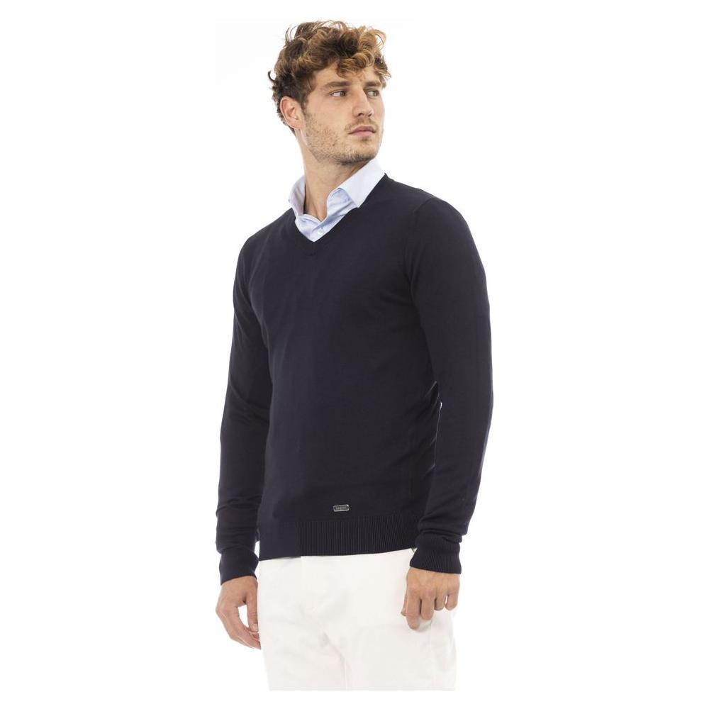 Baldinini Trend Blue Modal Men Sweater Baldinini Trend Dark Slate Gray