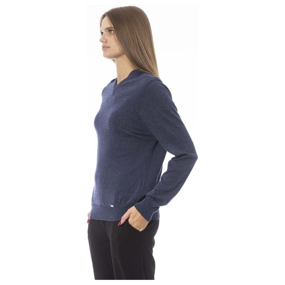 Baldinini Trend Blue Viscose Women Sweater Baldinini Trend Dark Slate Gray