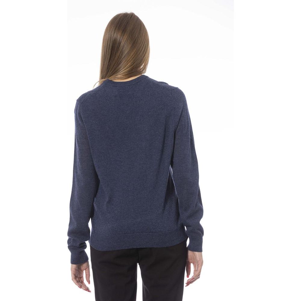 Baldinini Trend Blue Viscose Women Sweater Baldinini Trend Dark Slate Gray