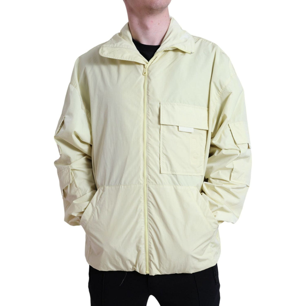 Dolce & Gabbana Yellow Nylon Collared Full Zip Parka Jacket JKT3757-50