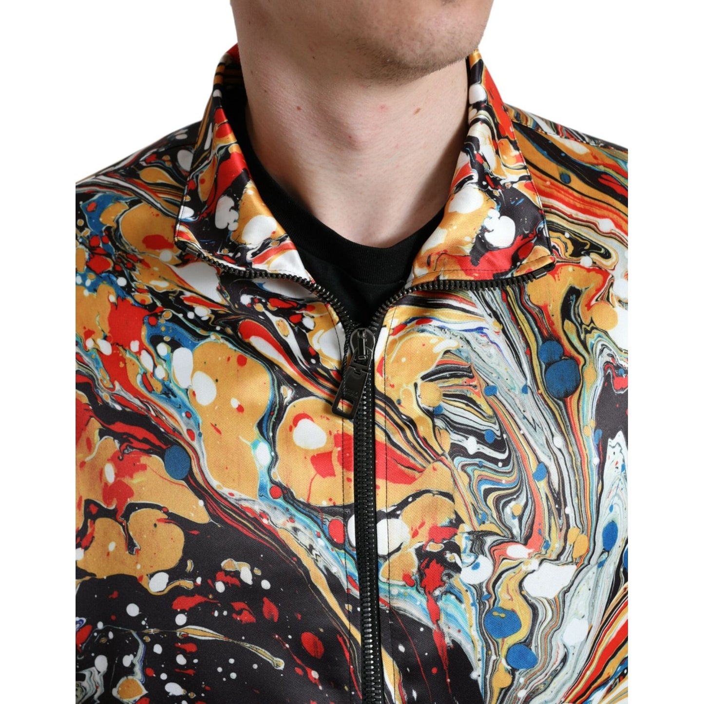 Dolce & Gabbana Colorful Abstract Bomber Jacket Dolce & Gabbana Rosy Brown