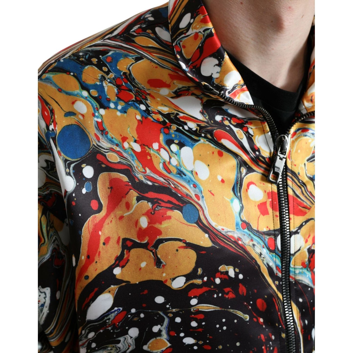 Dolce & Gabbana Colorful Abstract Bomber Jacket Dolce & Gabbana Dark Slate Gray