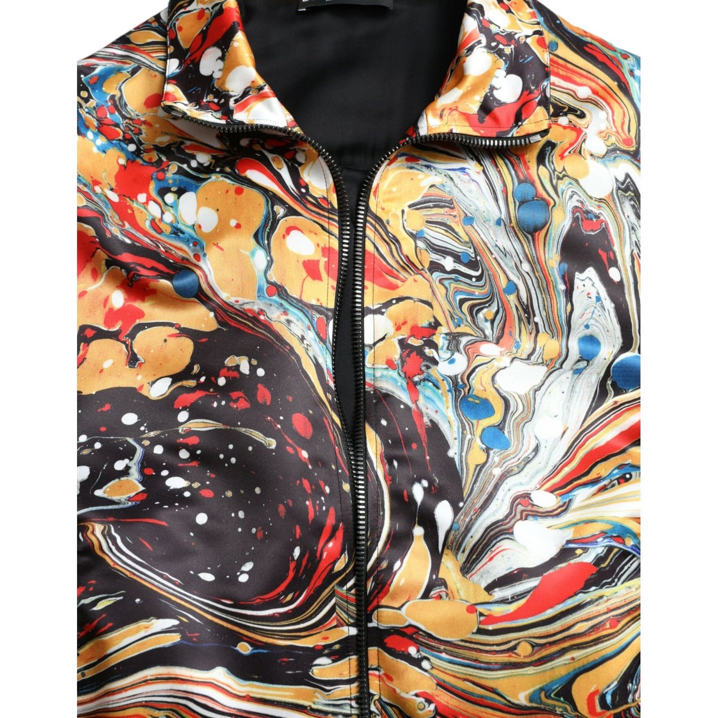 Dolce & Gabbana Colorful Abstract Bomber Jacket Dolce & Gabbana Tan