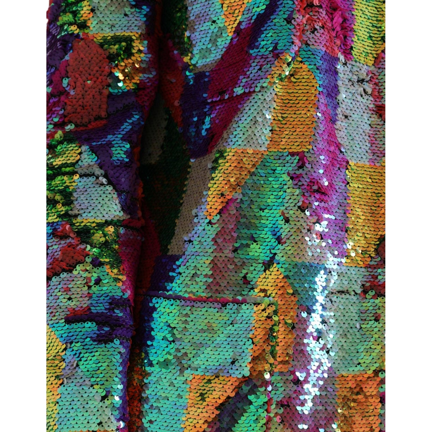 Dolce & Gabbana Multicolor Sequined Long Jacket Dolce & Gabbana Dark Slate Gray