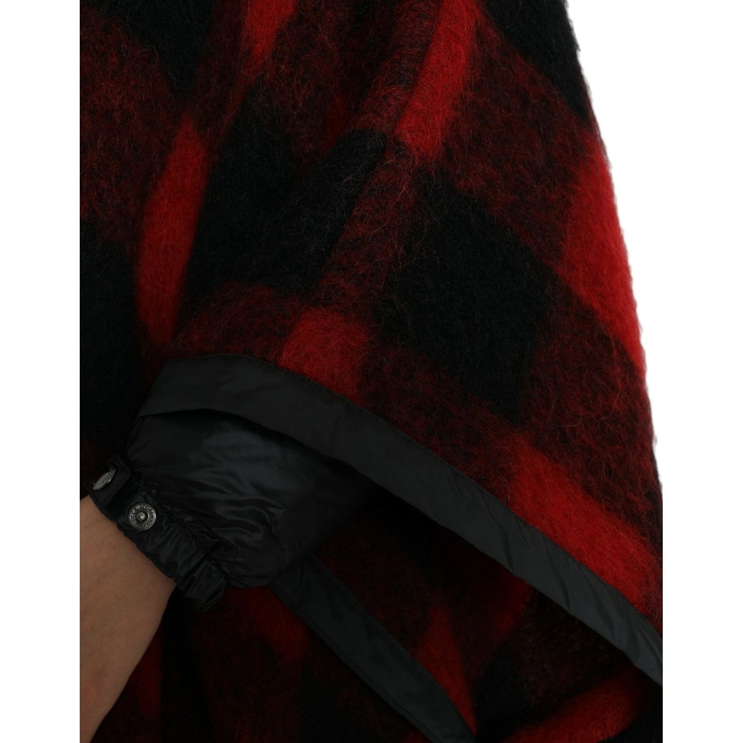 Dolce & Gabbana Elegant Buffalo Check Poncho Jacket Dolce & Gabbana Black