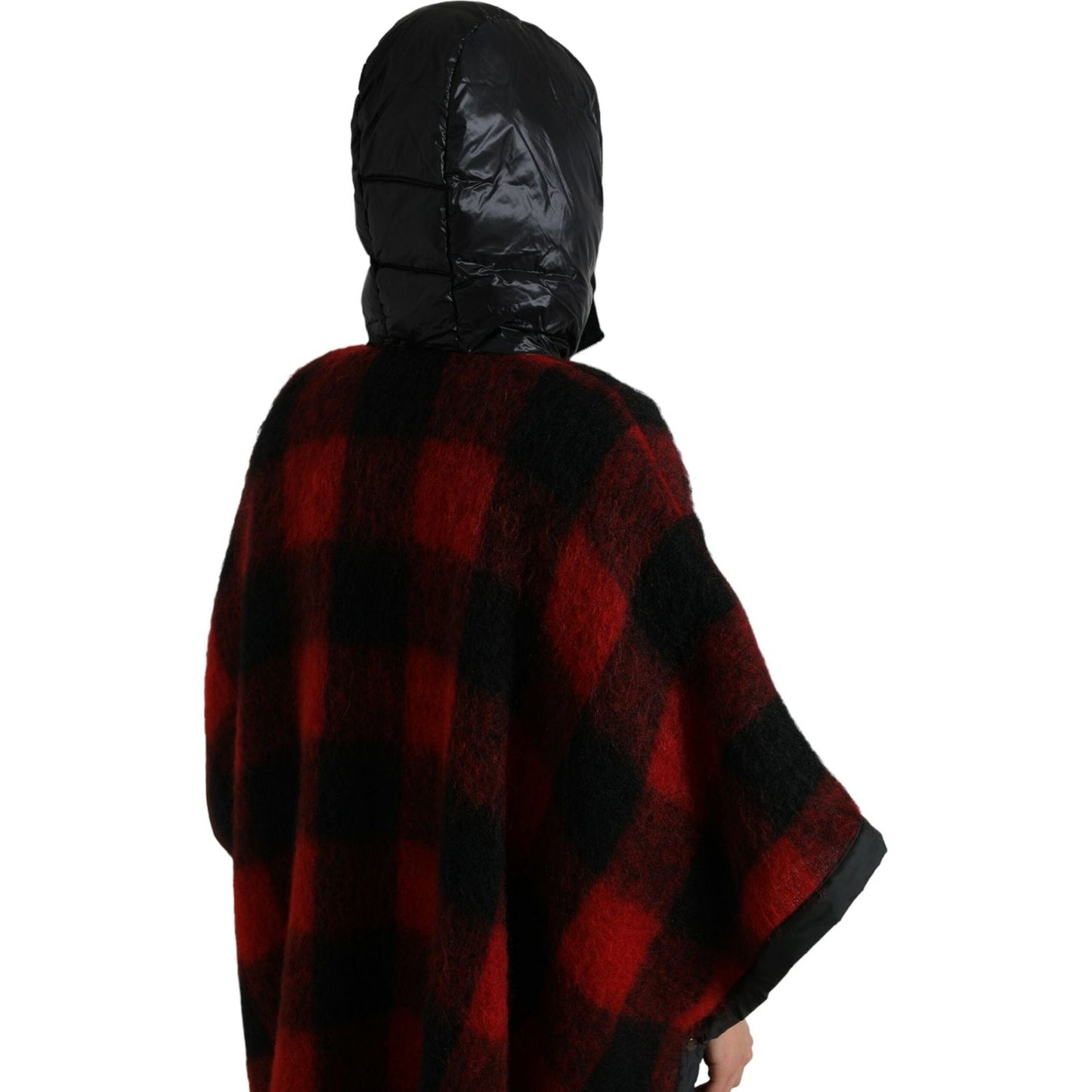 Dolce & Gabbana Elegant Buffalo Check Poncho Jacket Dolce & Gabbana Black