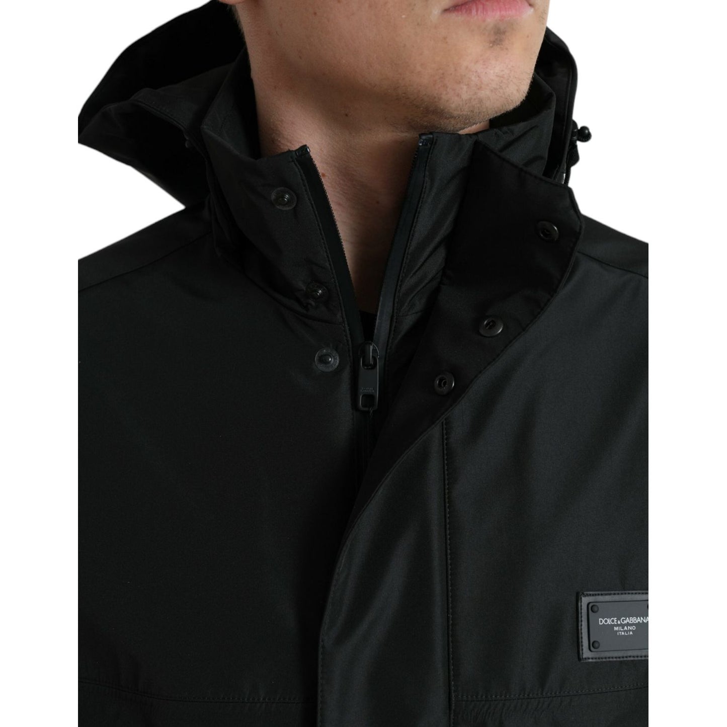 Dolce & Gabbana Sleek Black Windbreaker Jacket Dolce & Gabbana Black