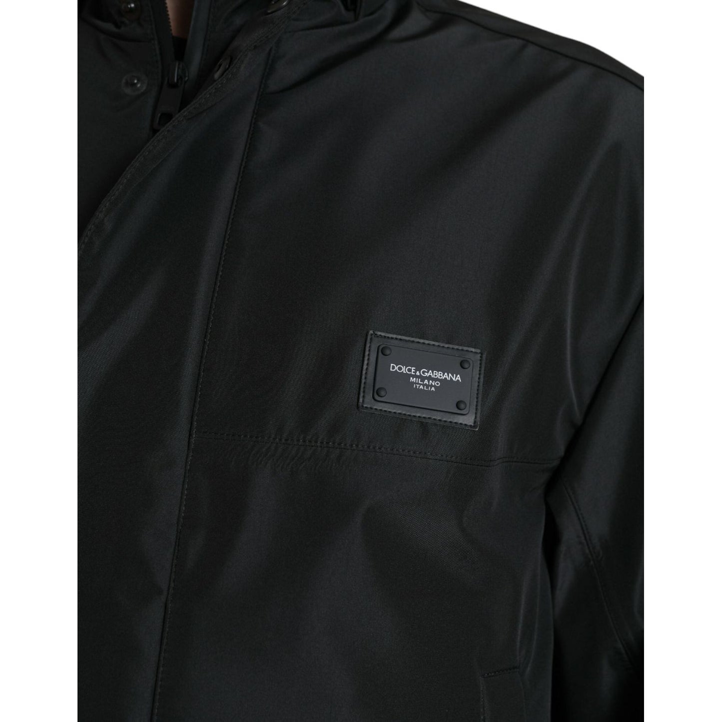 Dolce & Gabbana Sleek Black Windbreaker Jacket Dolce & Gabbana Black