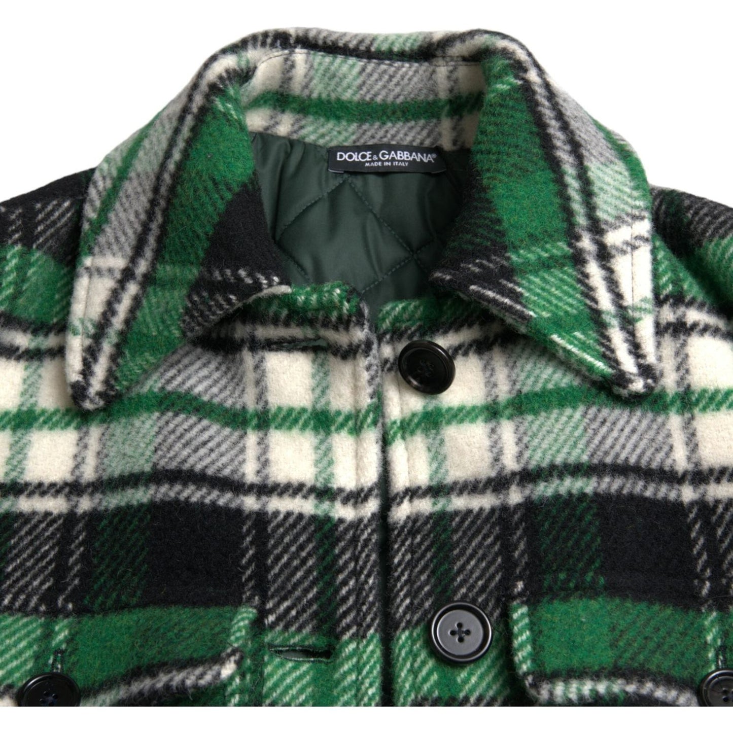 Dolce & Gabbana Elegant Green Plaid Long Coat Dolce & Gabbana Dark Slate Gray