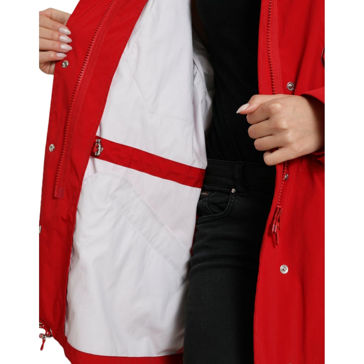Dolce & Gabbana Elegant Red Long Sleeve Jacket Dolce & Gabbana Black