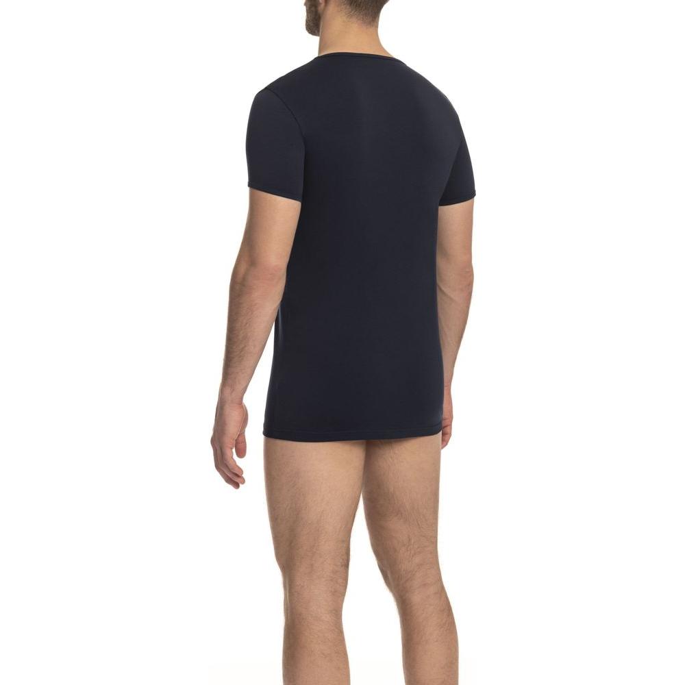 Cavalli Class Blue Cotton Men T-Shirt Cavalli Class Rosy Brown