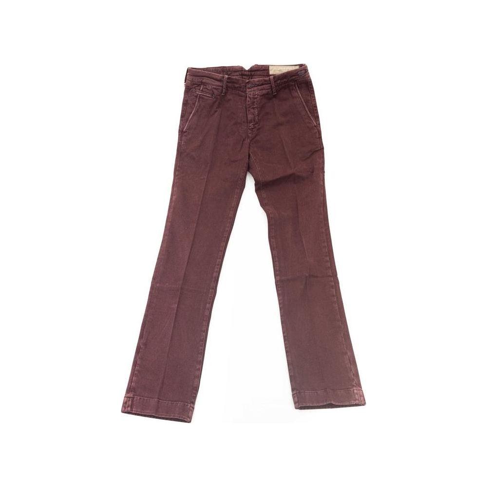 Jacob Cohen Burgundy Cotton Men Chino Jacob Cohen Dark Olive Green
