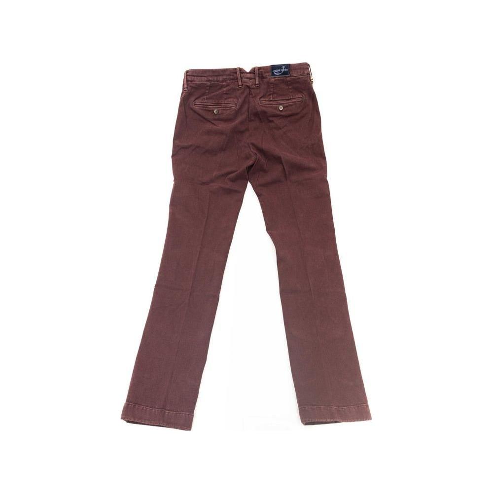 Jacob Cohen Burgundy Cotton Men Chino Jacob Cohen Dark Olive Green