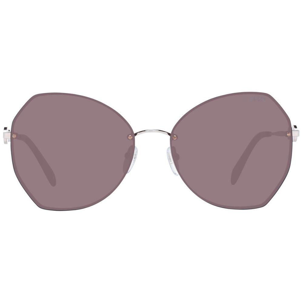 Emilio Pucci rose gold butterfly sunglasses for women with brown lenses and metal frame, featuring 100% UVA & UVB protection