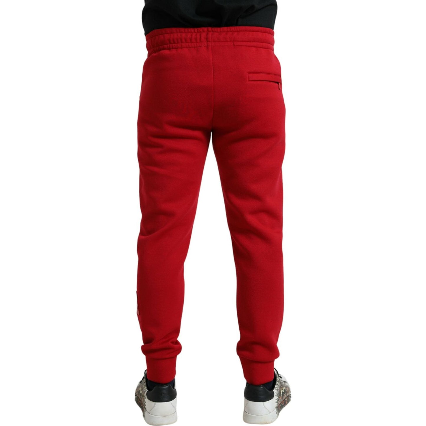 Dolce & Gabbana Sizzling Red Cotton Blend Jogger Pants Dolce & Gabbana Dark Red