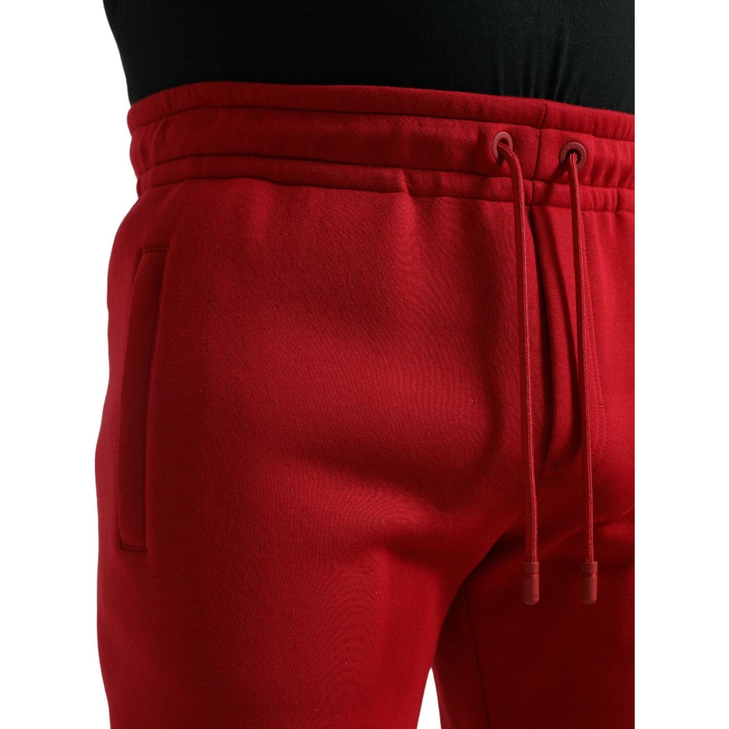 Dolce & Gabbana Sizzling Red Cotton Blend Jogger Pants Dolce & Gabbana Dark Red